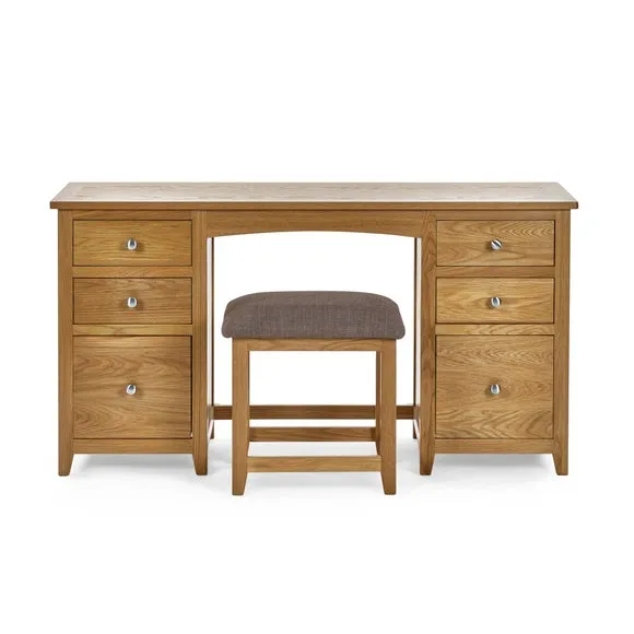 Jenkins Twin Dressing Table and Stool, Oak 4