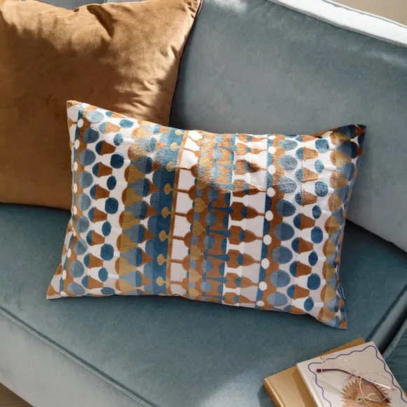Furn. Metro Abstract Velvet Rectangle Cushion