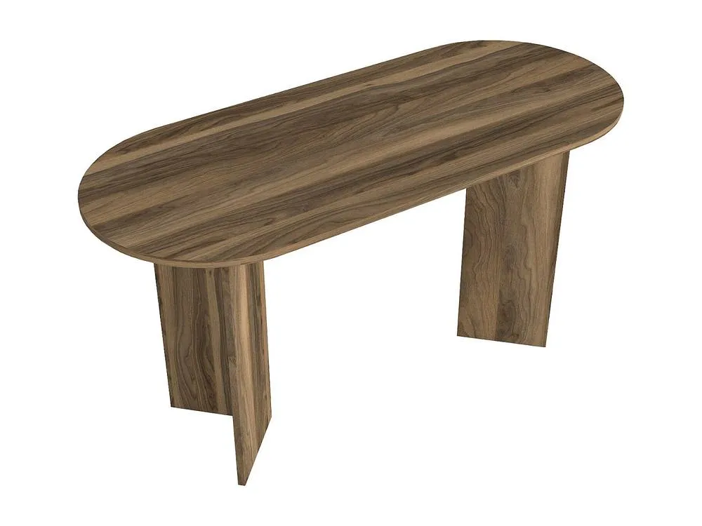Vente-unique Console Desk - Dark Natural - TOPANIA in Walnut 6