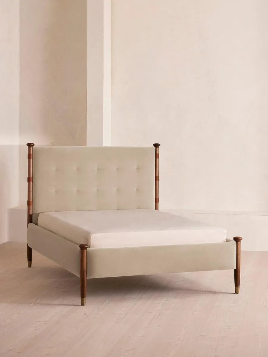 Paolo Bed, Super King, Velvet, Oyster