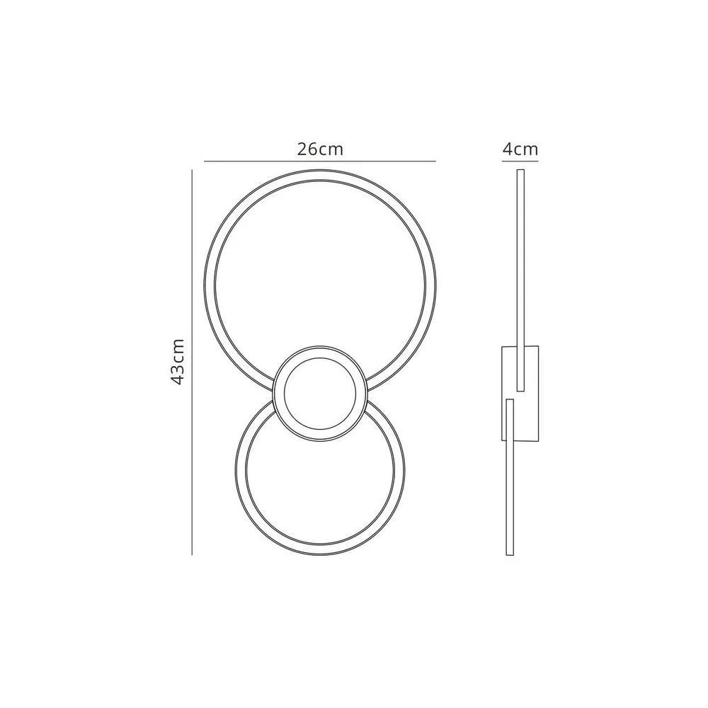 Netlighting Mural Wall Lamp Circles 24W 3000K 1440lm White 2