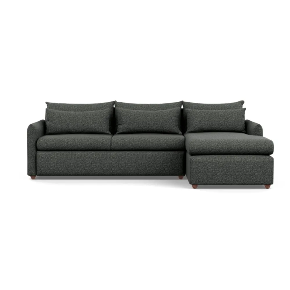 Heal's Pillow Large Right Hand Corner Chaise Brecon Charcoal Chestnut Stain