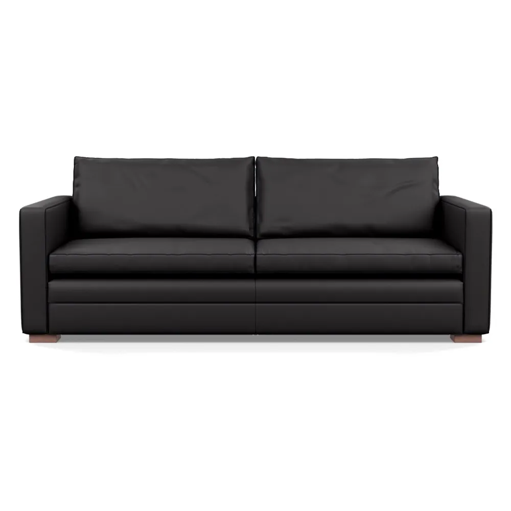 Heal's Palermo 4 Seater Sofa Leather Grain Graphite 063 Walnut Feet 1