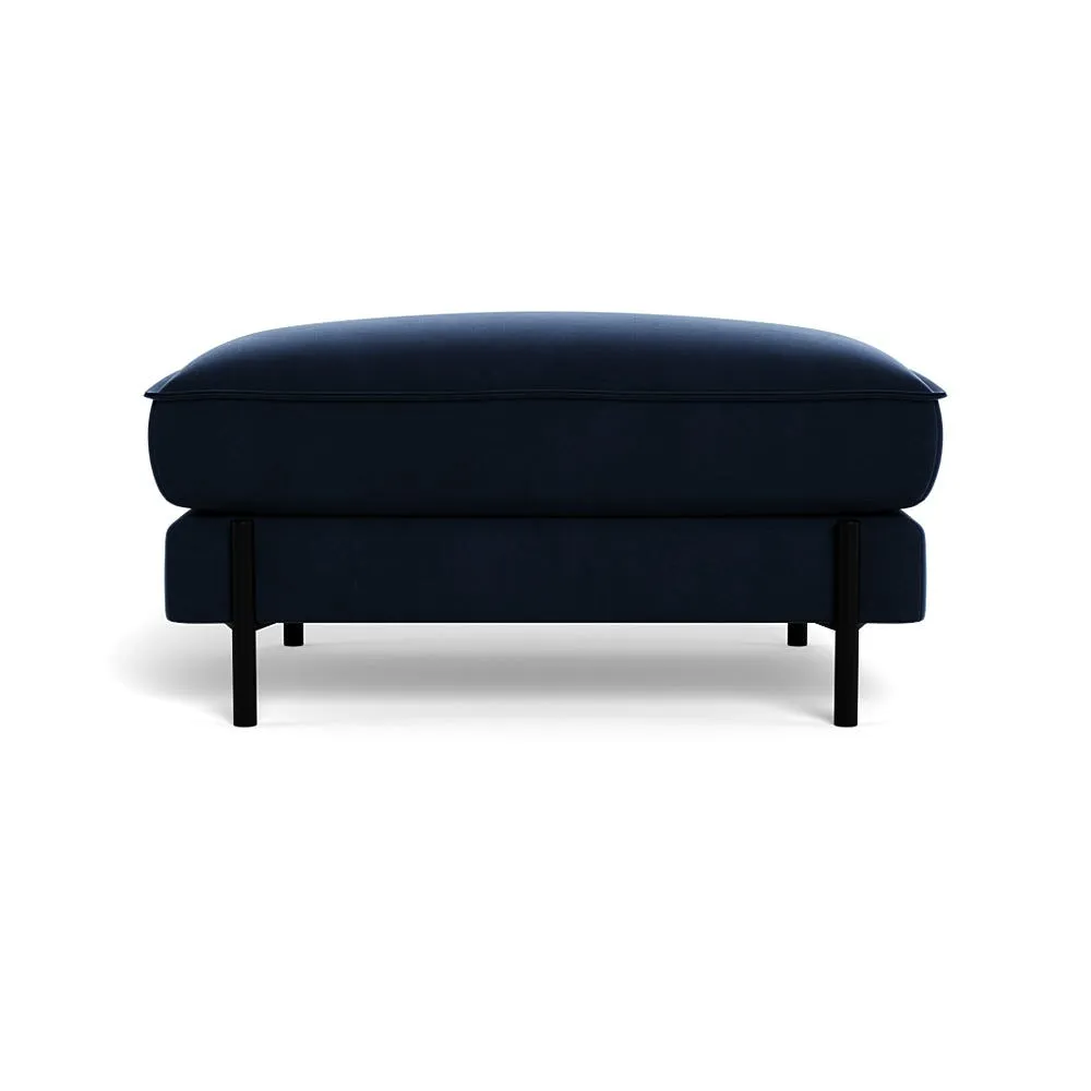 Heal's Tortona Footstool Smart Velvet Dusk Black Feet 1