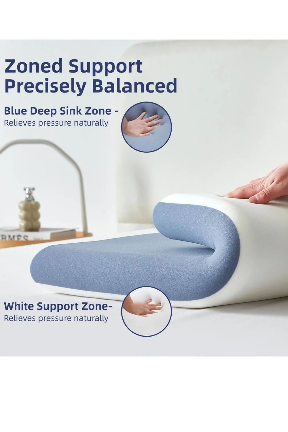 Ezysleep 8cm Deep Hydro Triple Soft Foam Cooling Gel Pillow in White 2