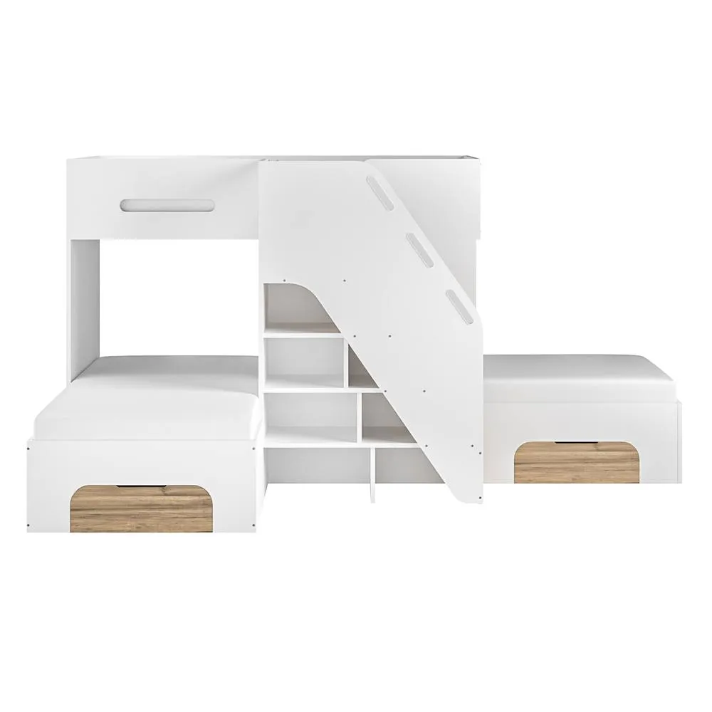 Flair Mason Staircase Triple Sleeper Bed with Storage in Light Oak 4