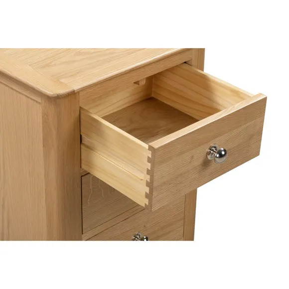 Cotswold 3 Drawer Bedside Table, Oak 6