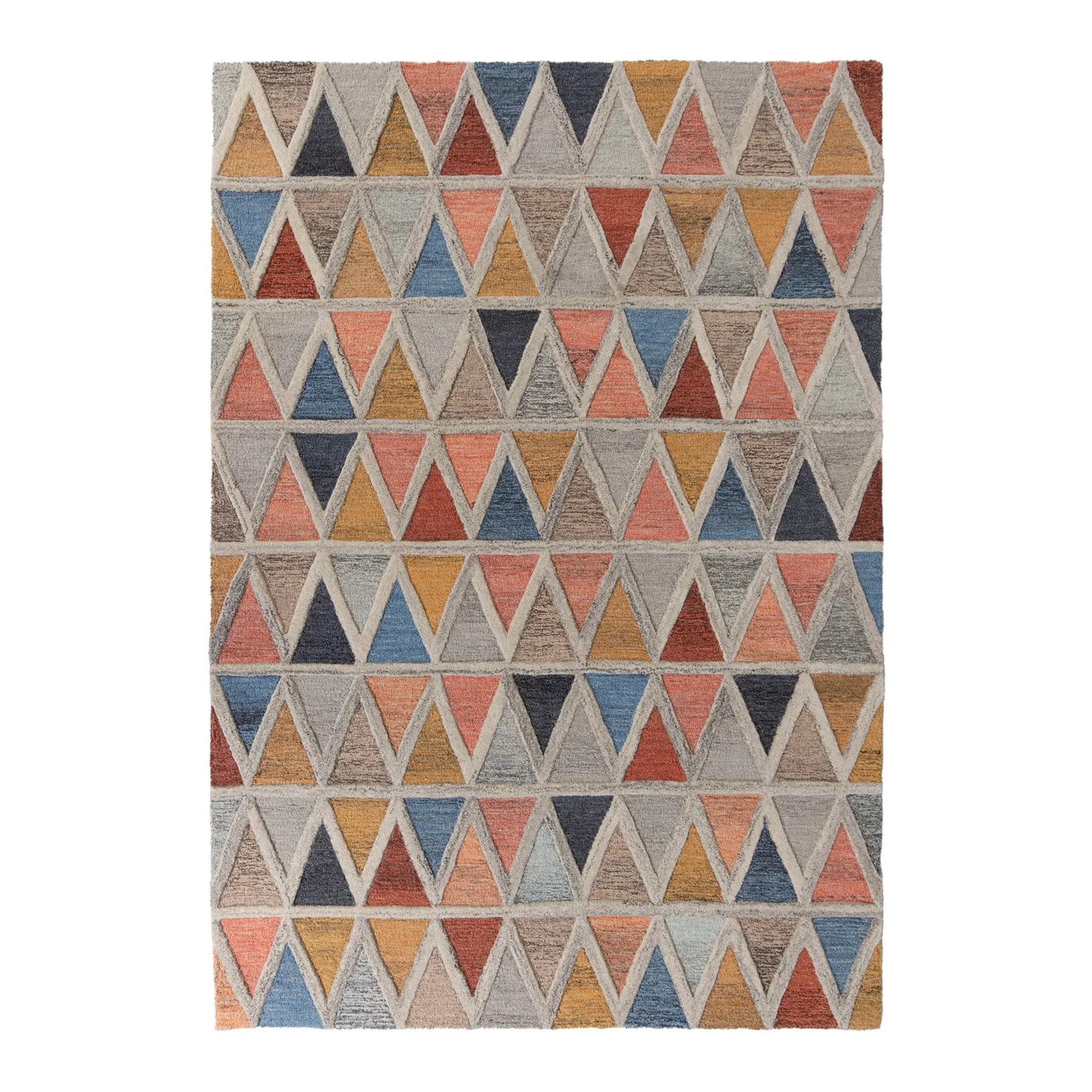 Moretz Geometric Rug Blue, Yellow and Grey