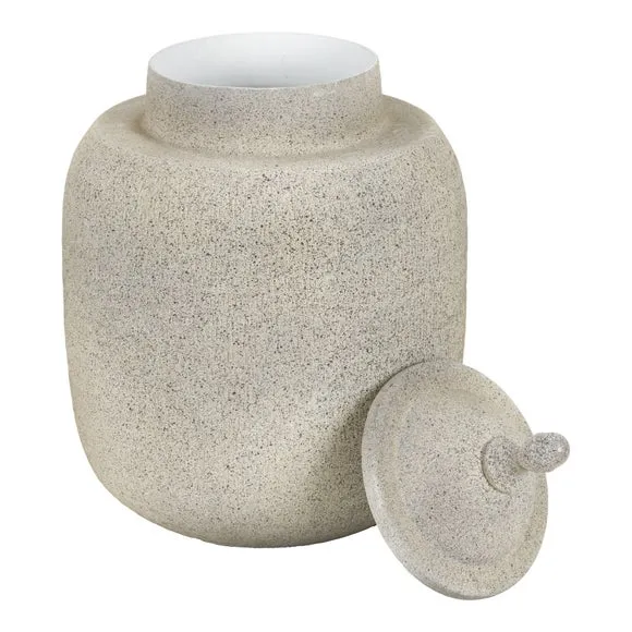 Raj Hammered Metal Urn Vase with Lid 5