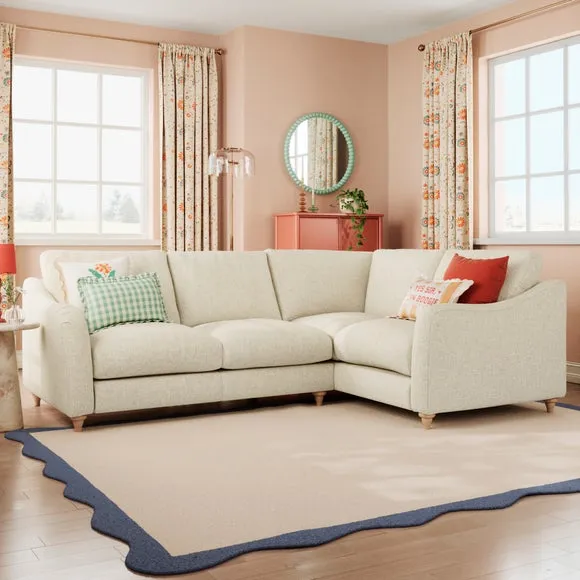 Hattie Slub Faux Linen Corner Sofa 1