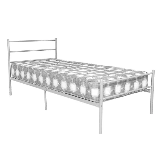 Leanne Metal Double Bed In Silver