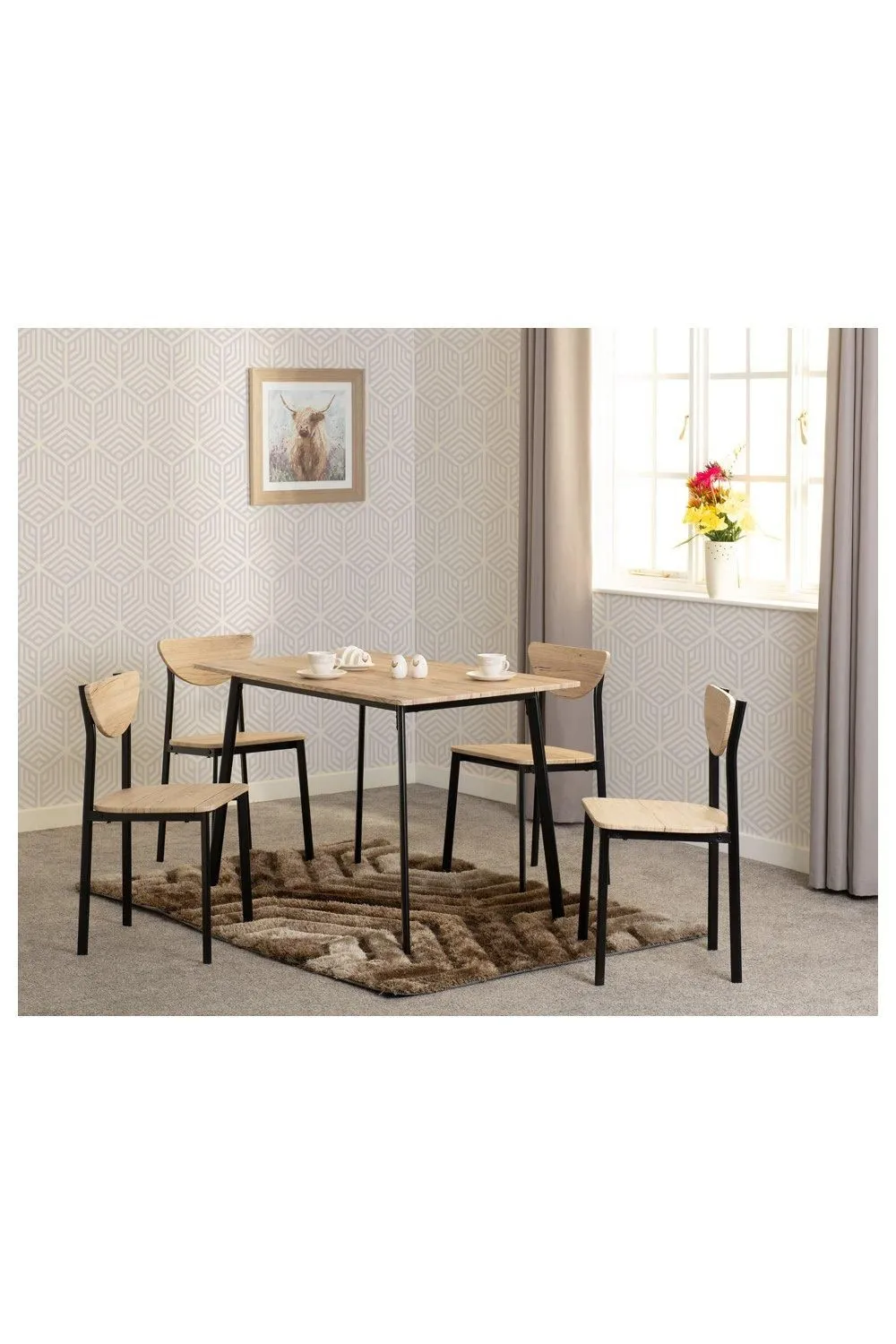 Seconique Riley Large Dining Set in Black 1