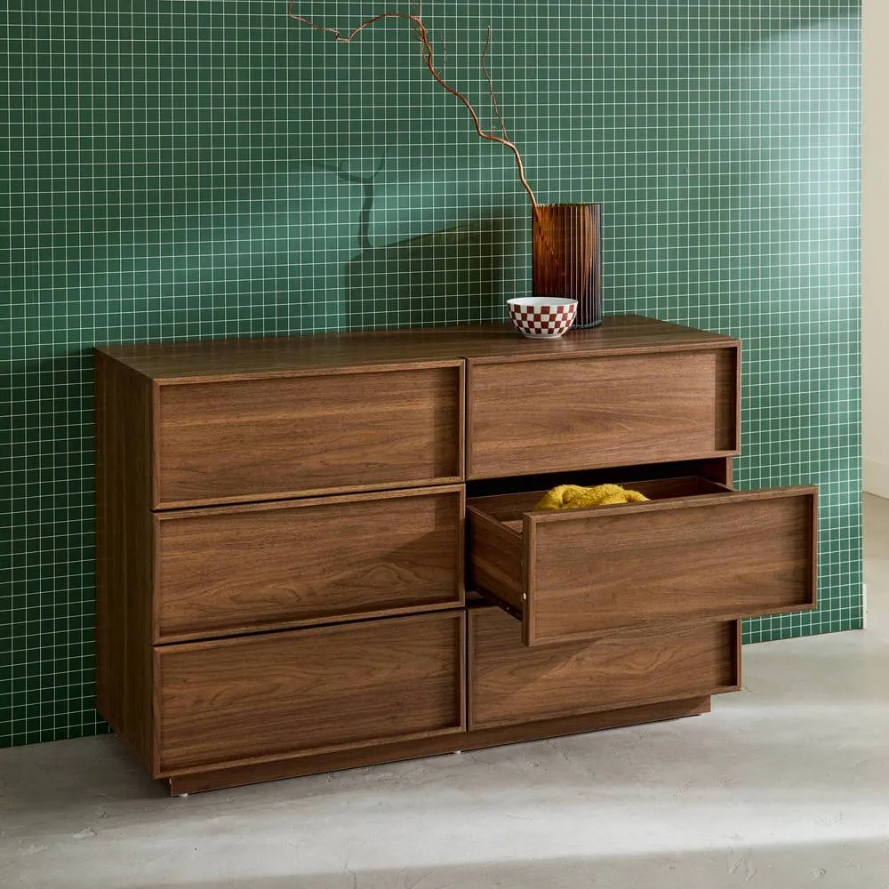 sweeek Chest of 6 drawers wood effect in Dark Brown 4