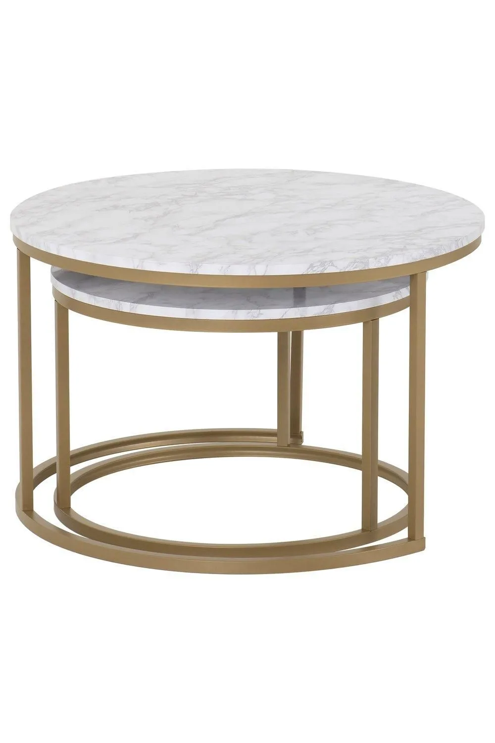 Seconique Dallas Round Coffee Table Set in White 4