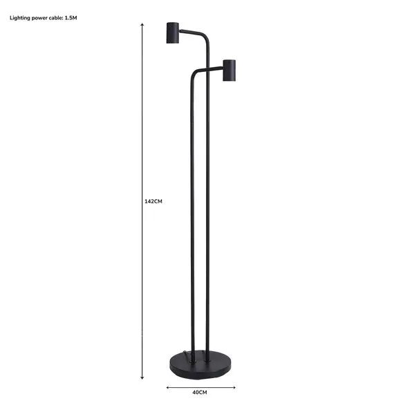 Bradford Matt Black Floor Lamp 6
