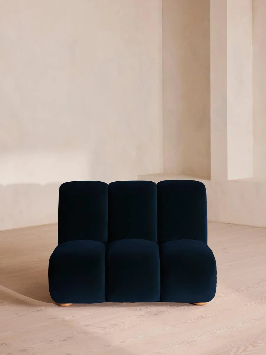 Noelle Modular Armchair, Velvet Royal Blue