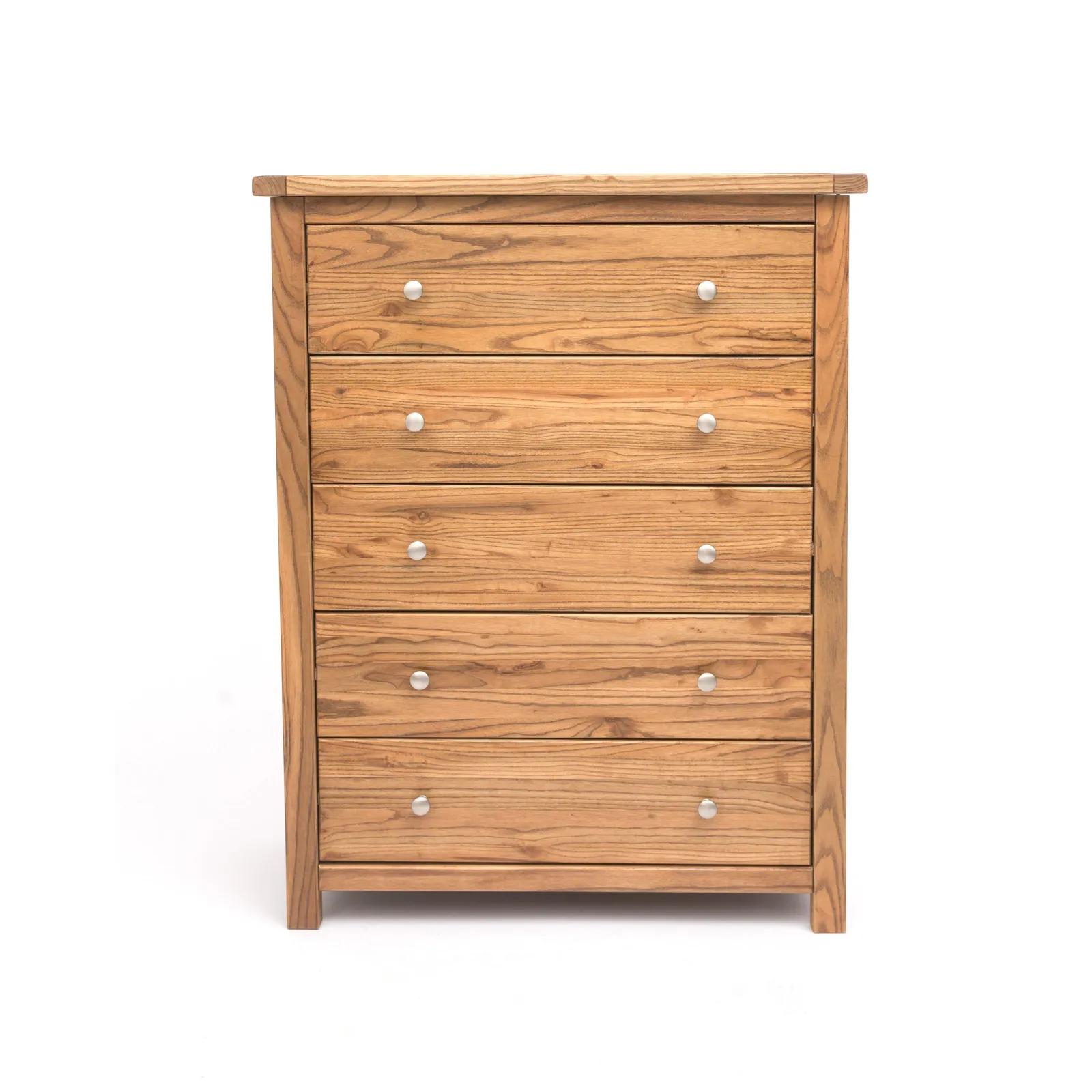 Cabinet Bits Trivento 5 Drawer Chest of Drawers Chrome Knob in Natural