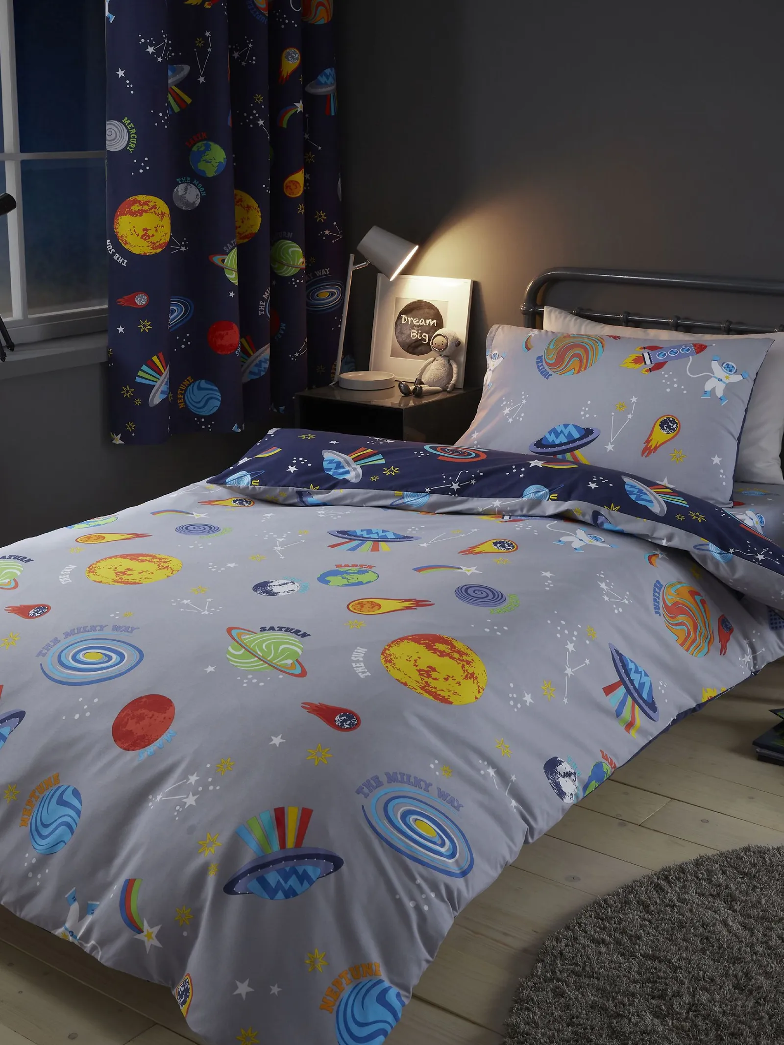 Catherine Lansfield 'Lost In Space' Duvet Cover Set in Blue 2