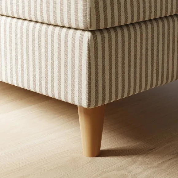 Zoe Pinstripe Fabric Square Storage Footstool 5