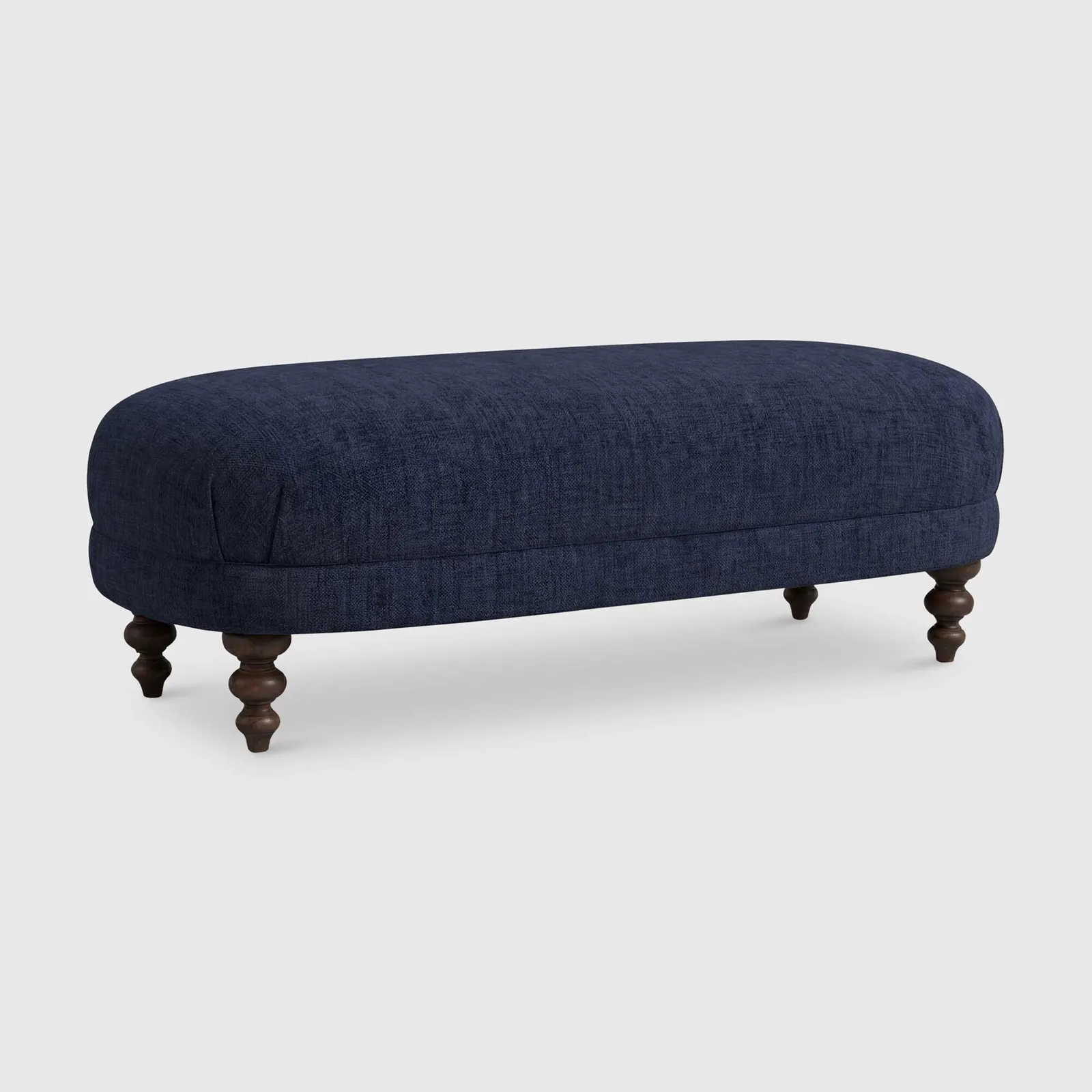 English Heritage Clover 26 Footstool, Blue Fabric | Barker & Stonehouse 1