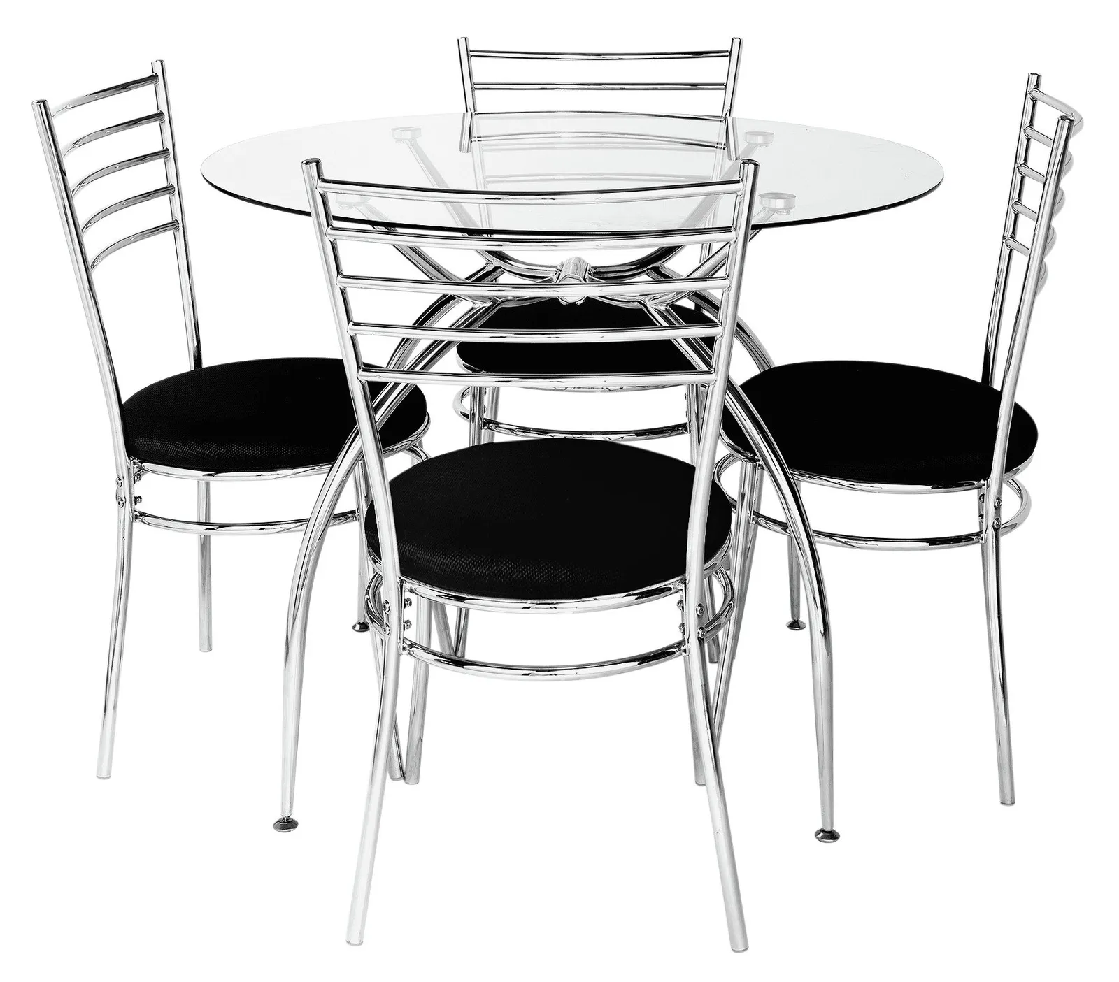 Argos Home Lusi Glass Dining Table & 4 Black Chairs