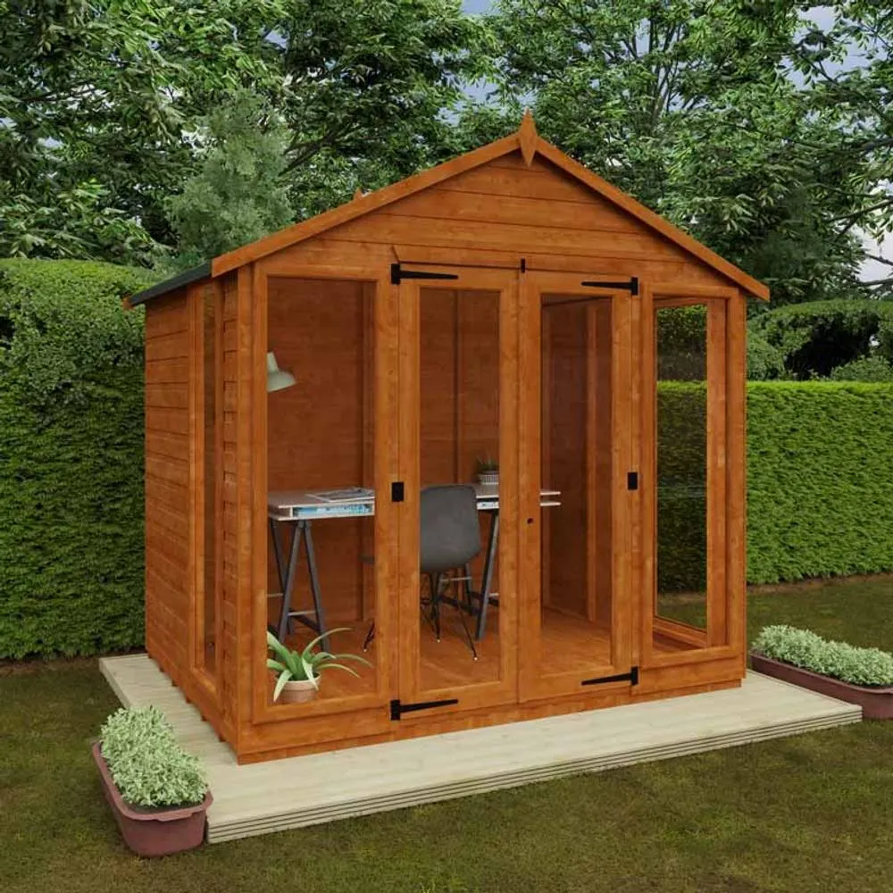 Buttercup Farm 6x8 Feet Contemporary Summerhouse 12mm Shed - L175xW235xH243.7 cm in Burnt Orange 4