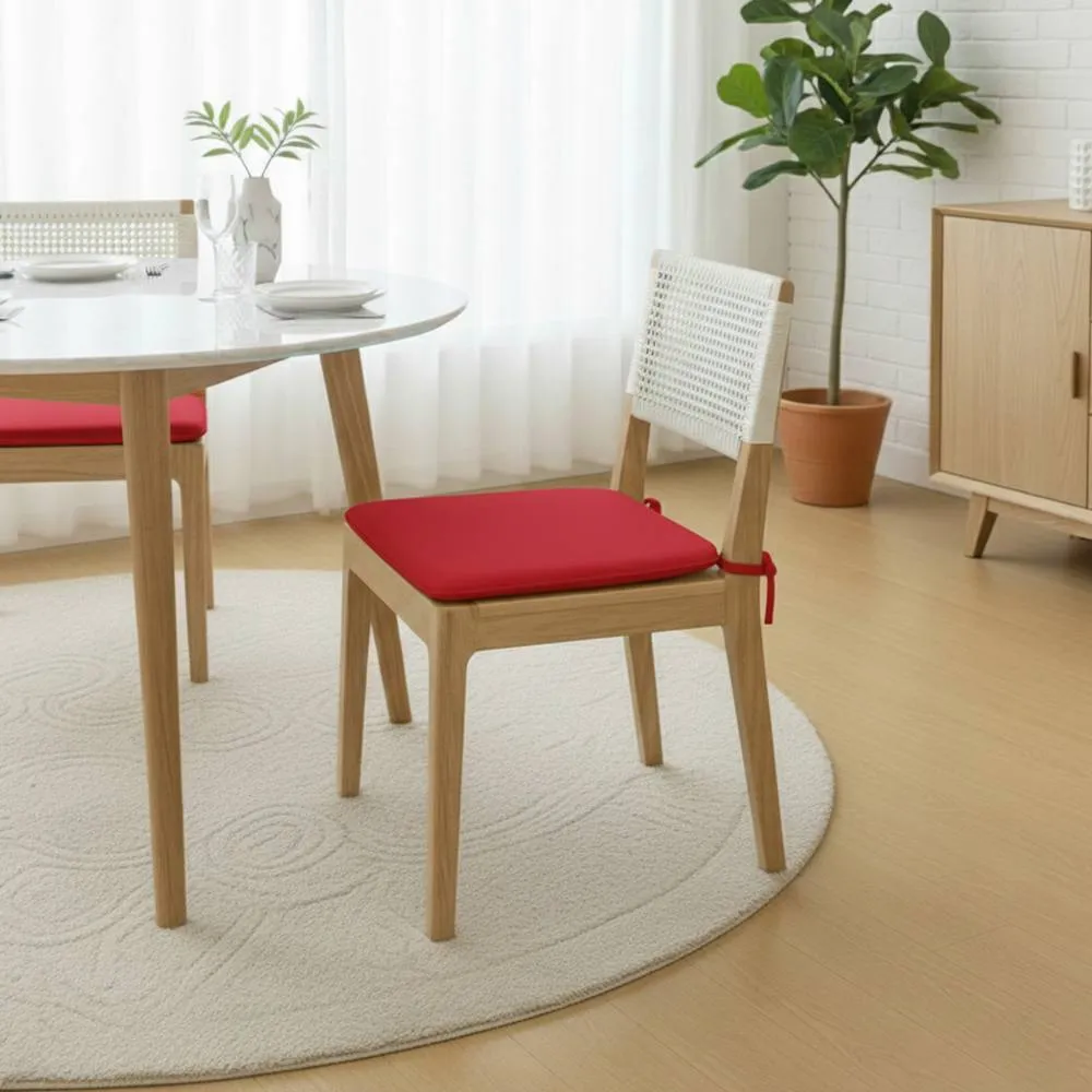 Snug City Foam Seat Pad with Ties Chair Cushion for Dining, Kitchen Pack of 4 in Red