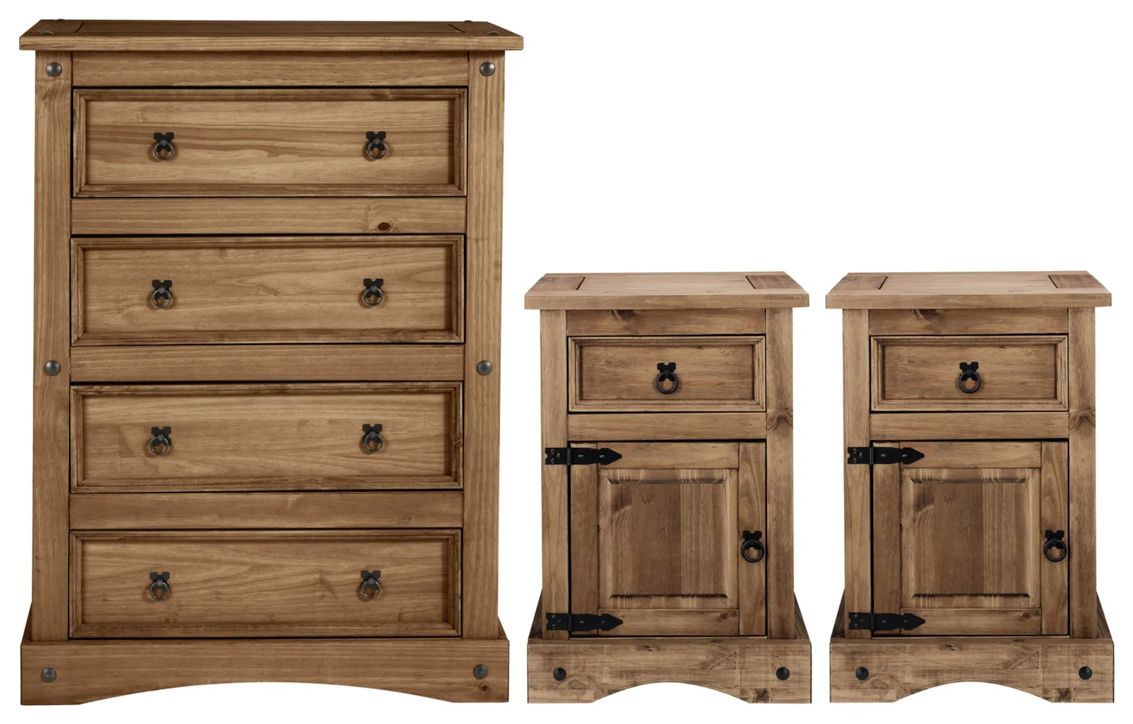Argos Home Puerto Rico 2 Bedsides & 4 Drawer Set - Dark Pine
