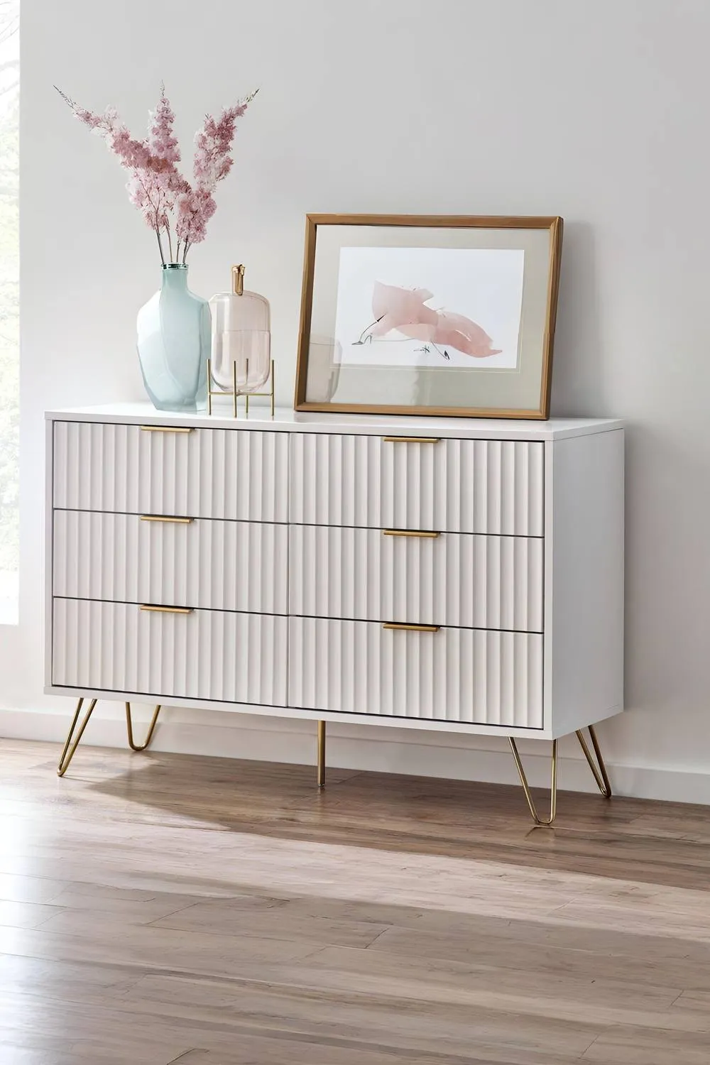 Julian Bowen Murano 6 Drawer Wide Chest in White