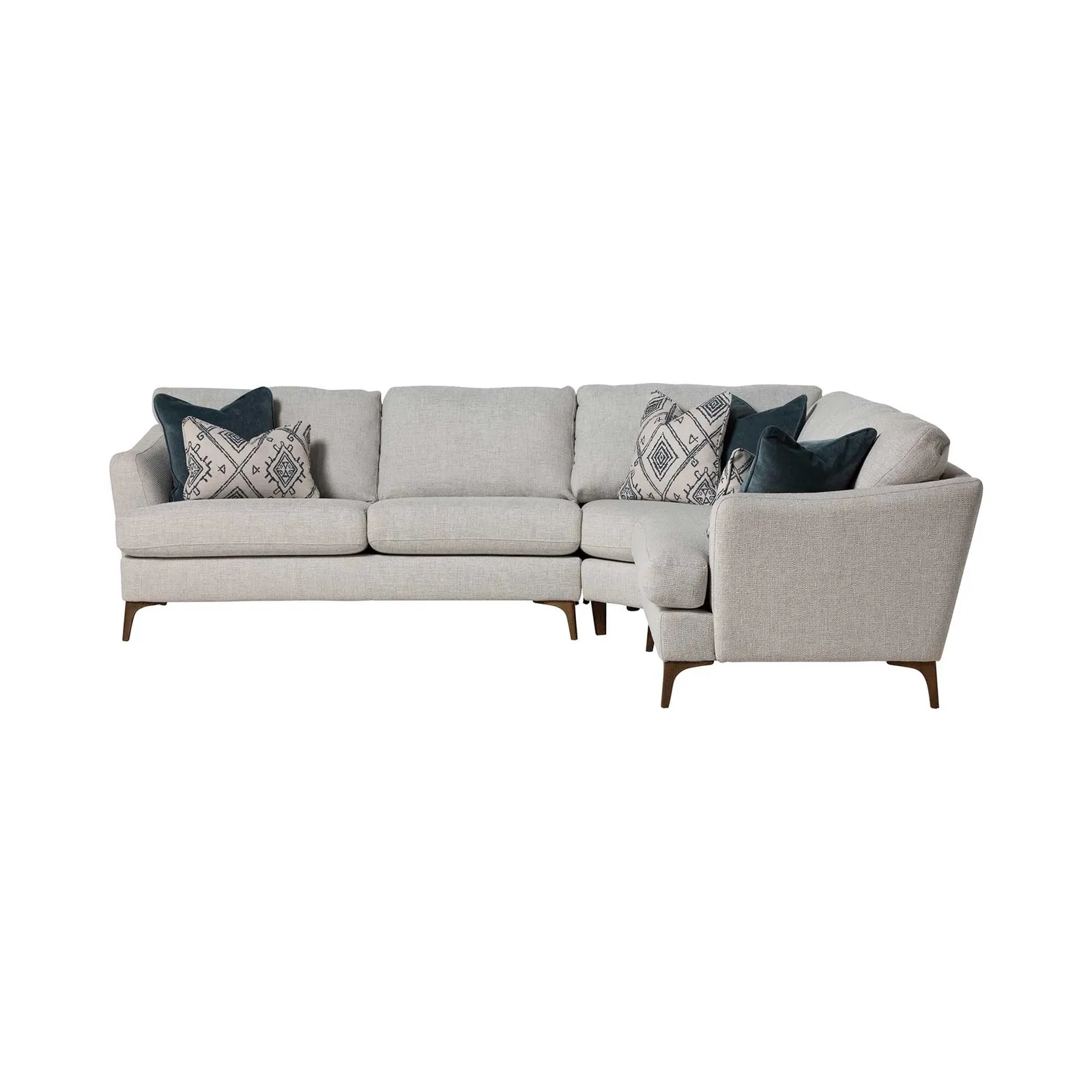 Embrey 2.5 Seater Corner Sofa With Rhf Cuddler, Grey Fabric | Barker & Stonehouse 3