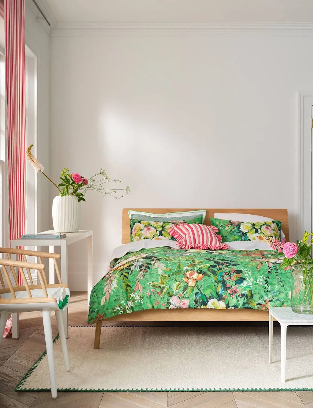 Designers Guild Pure Cotton Margaretta Bedding Set Green Mix