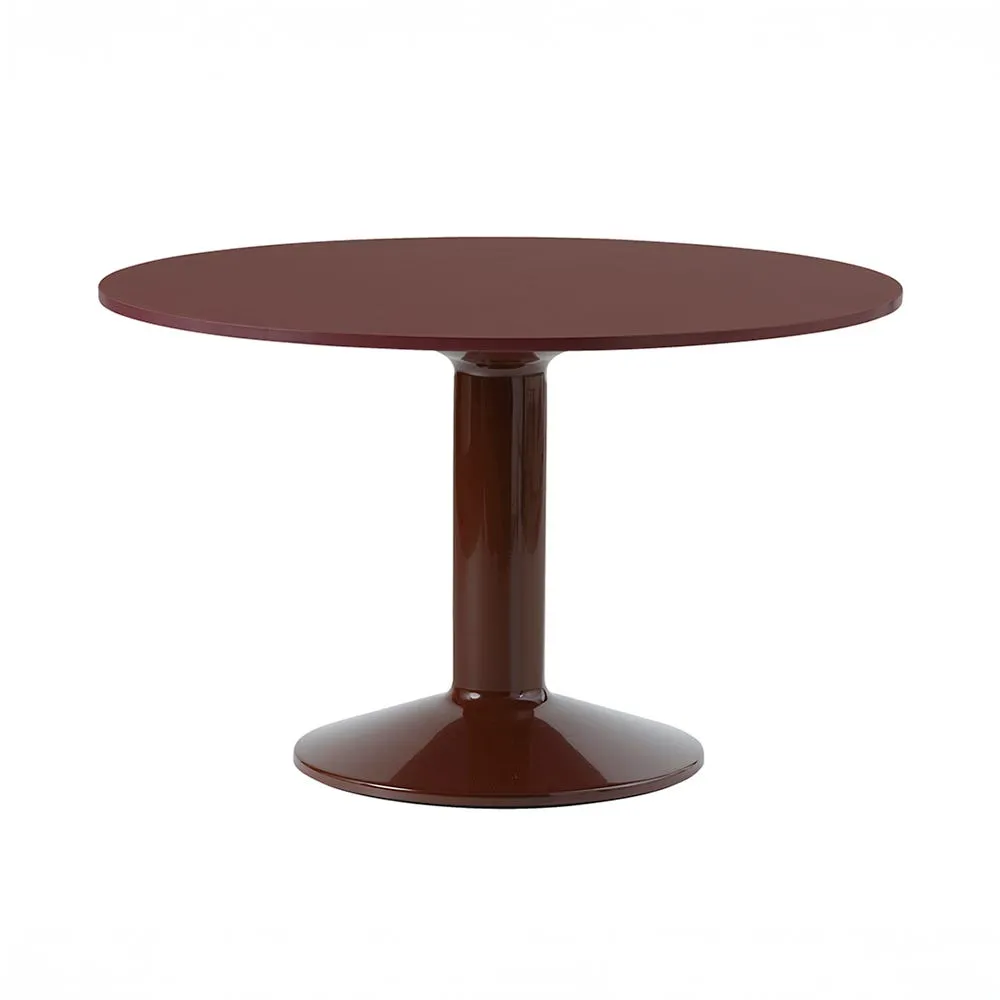 Muuto Midst Table Dark Red Lino Top Red Steel Base 120cm 2