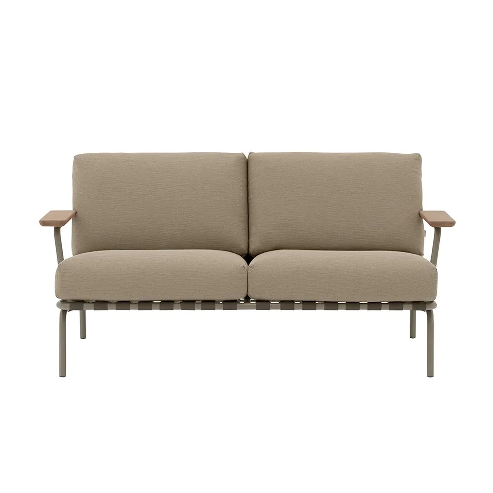 Muuto Settle Outdoor 2 Seater Sofa in Ribbed Weave 5/Taupe 2