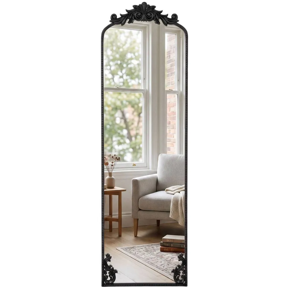 HOMCOM 50 x 160 cm Floor Mirror with Metal Frame, Black