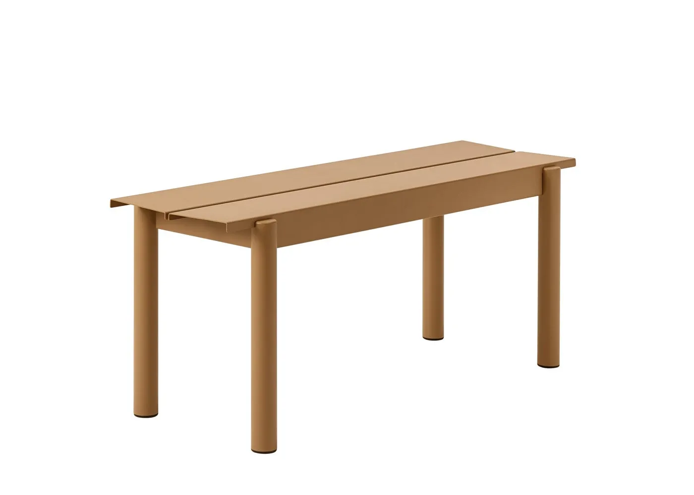 Muuto Linear Outdoor Steel Bench Medium Burnt Orange 1