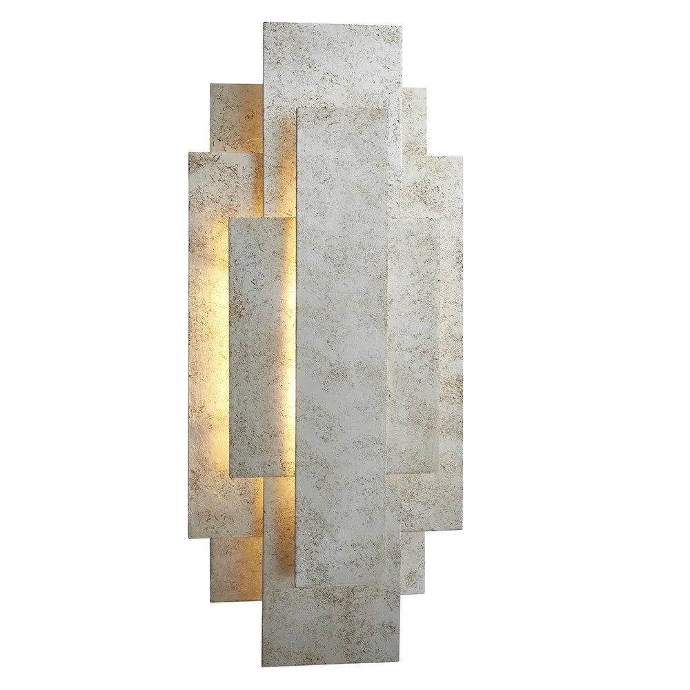 Netlighting Forlì 2 Light Wall Lamp Antique Silver Leaf 5