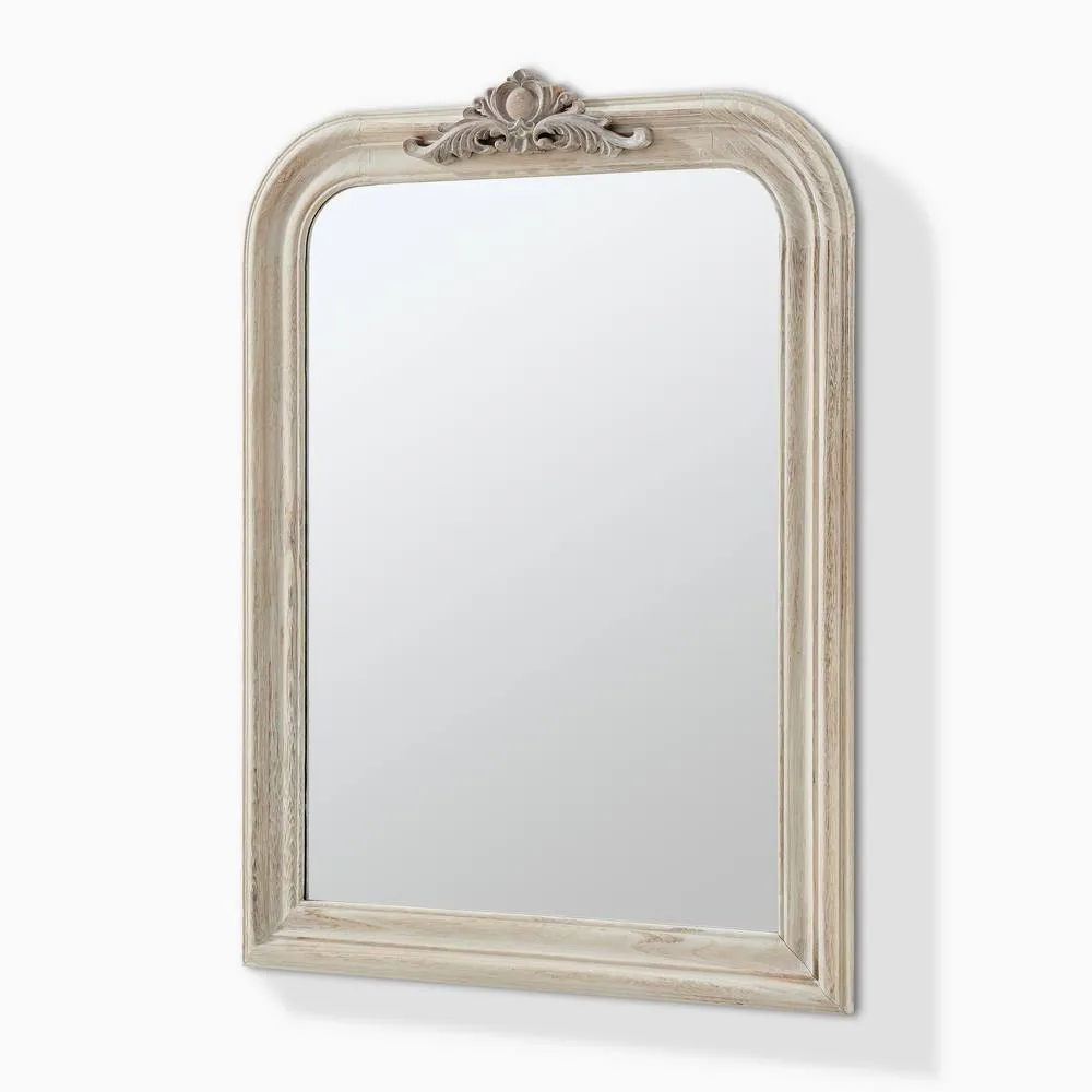 FurnitureboxUK Francis Whitewash Wood Large 110x74cm Overmantle Arch Mirror in White 4