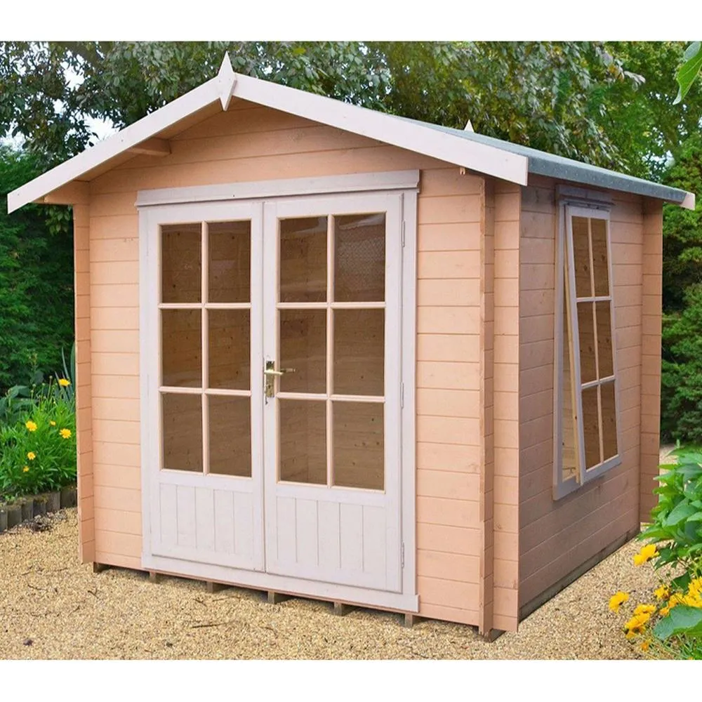 Shires Barnsdale 19 mm Log Cabin 7 x 7 Feet in Brown