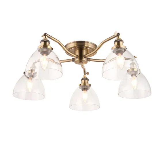 Vogue Tobermory Industrial 5 Light Adjustable Semi Flush Ceiling Light 5