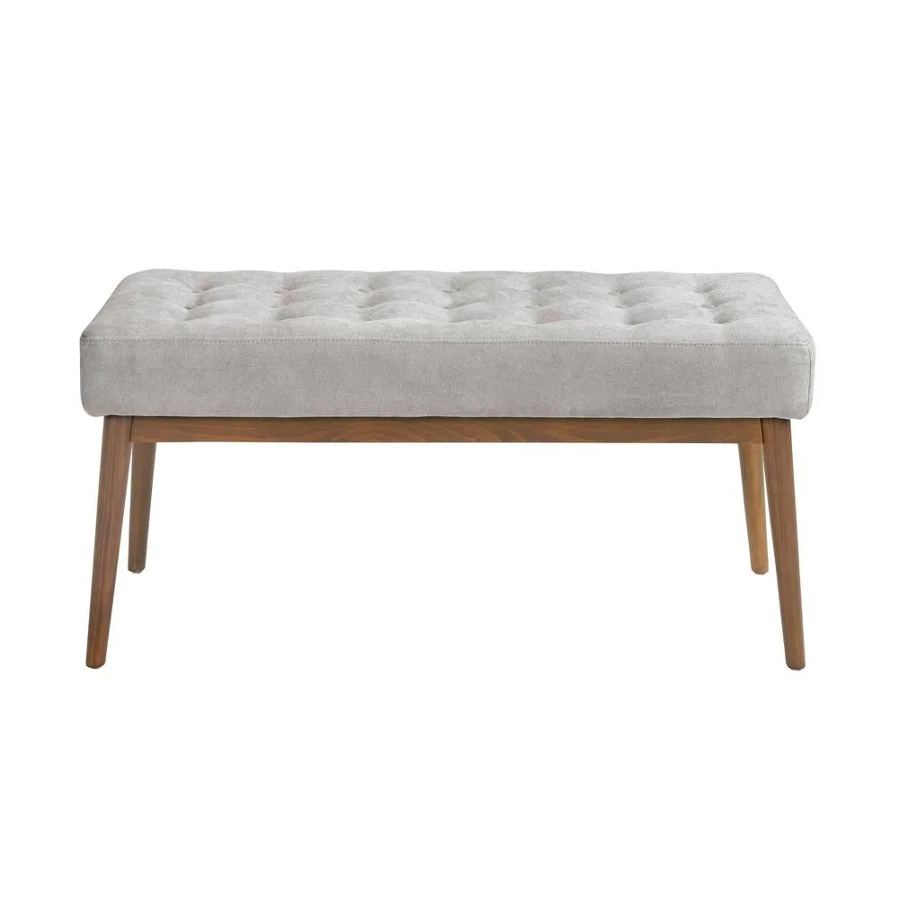Angel Cerda Dark Grey Fabric Stool with Walnut Legs 2