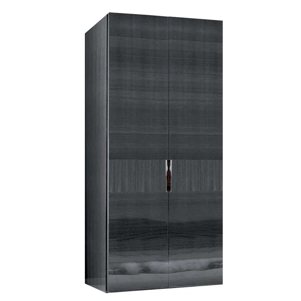Borgia 2 Door Wardrobe, Grey High Gloss