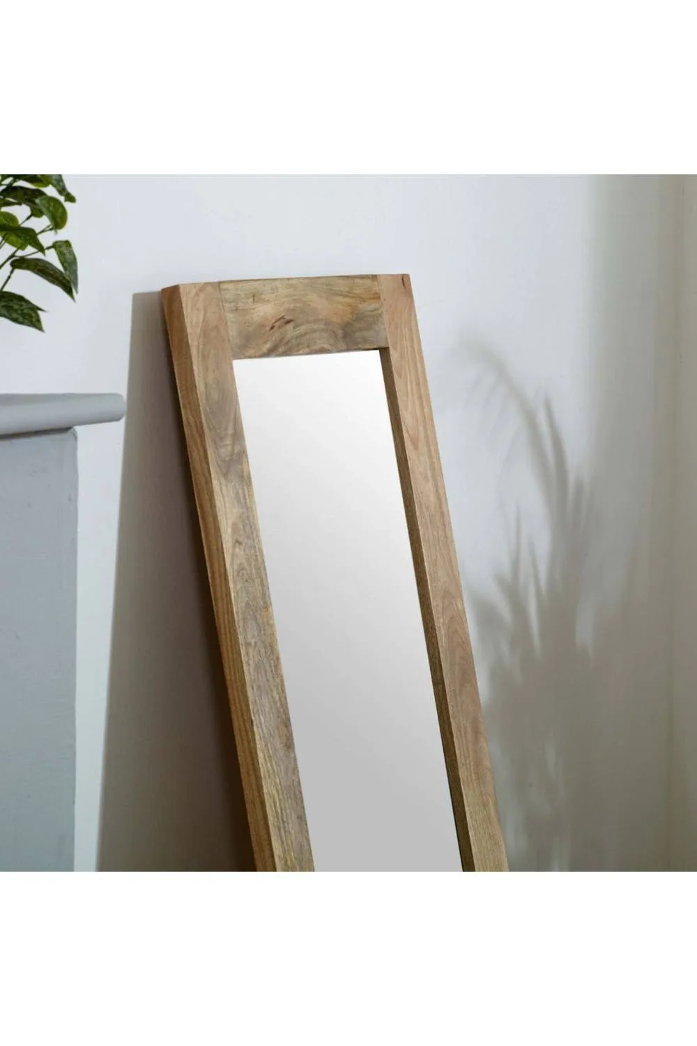 IH Design Charlbury Extra Long Mango Wood Wall Mirror 140cm in Natural 3