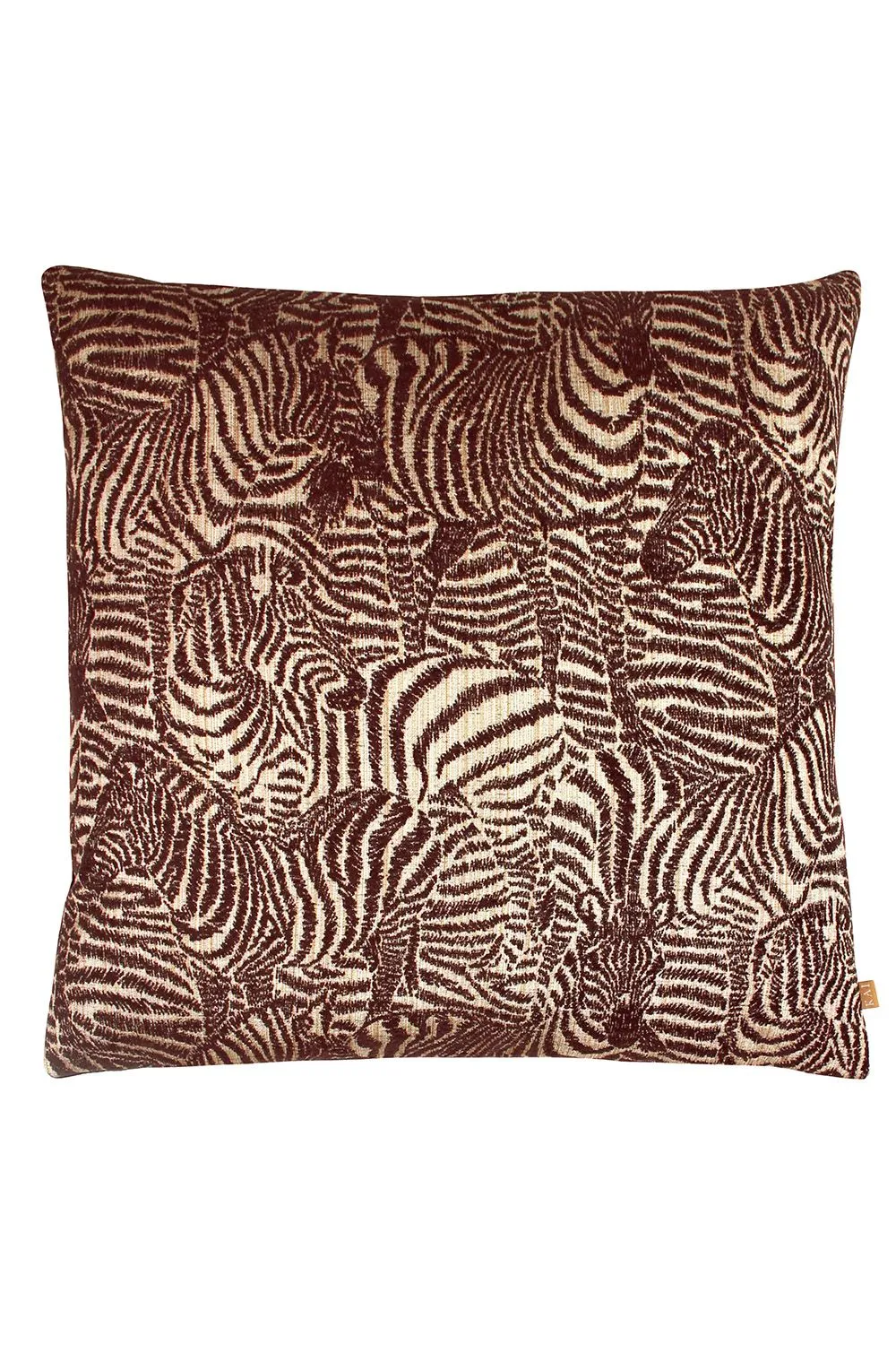 KAI Hector Zebra Jacquard Cushion in Brown