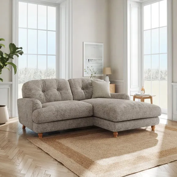 Martha Chunky Chenille Corner Chaise Sofa 1