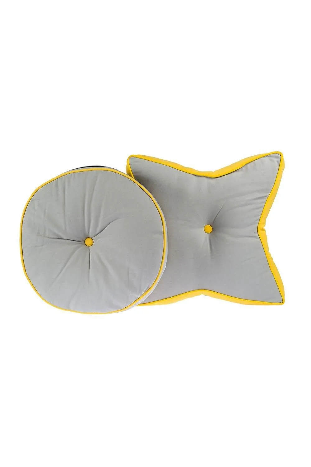 Homescapes Round Cotton Floor Cushion Soft, Comfy & Machine Washable in Grey 4