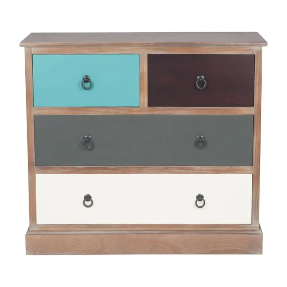 Pacific Loft 4 Wide Drawer Chest, Pine 2