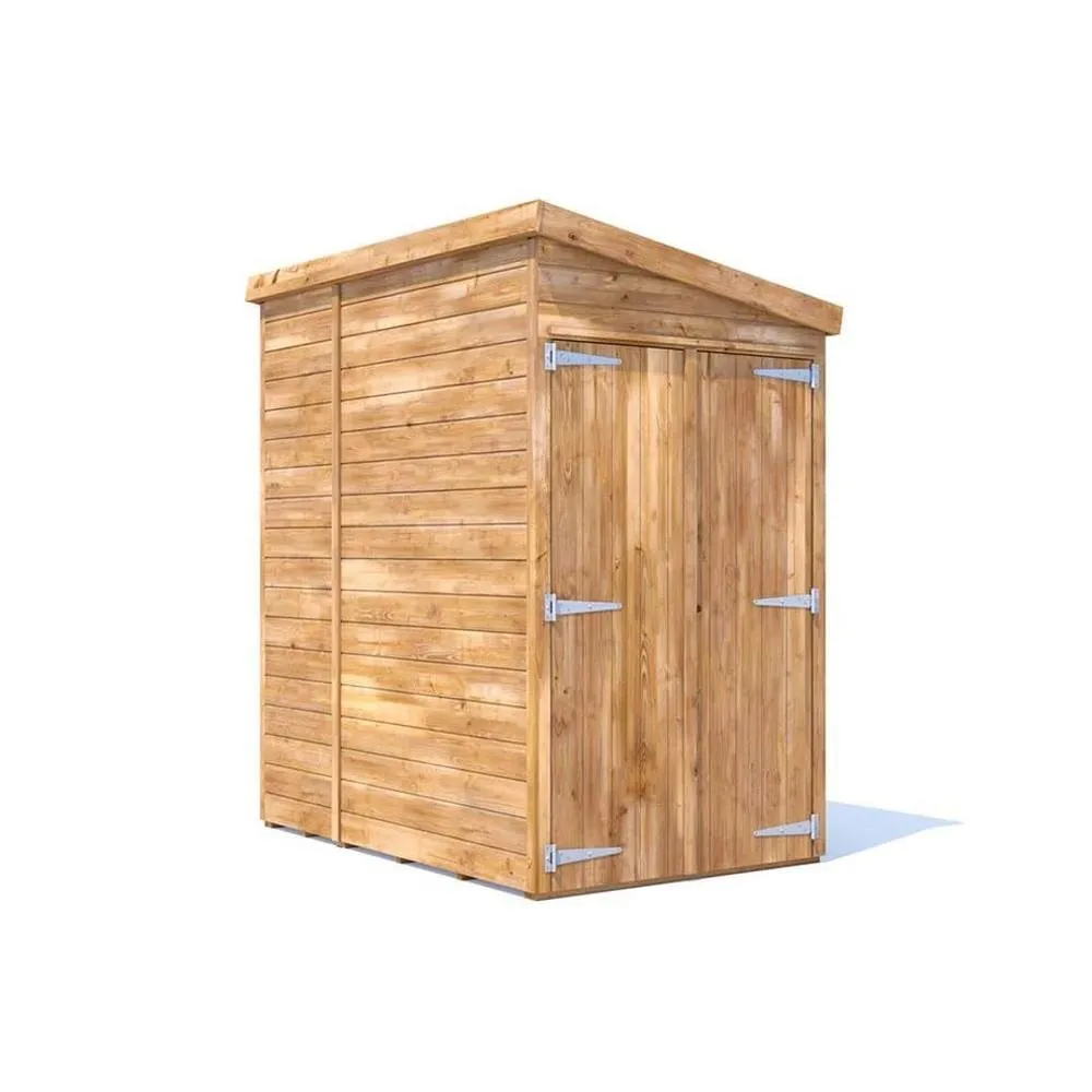 Dunster House Garden Shed 1.2 x 1.8m (4' x 6') 15mm Pent - Overlord Modular in Brown