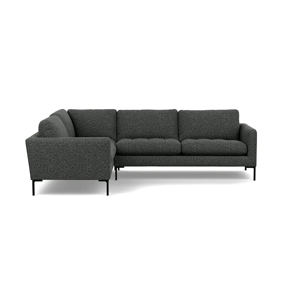 Heal's Eton Left Hand Facing Corner Sofa Brecon Charcoal Black Feet