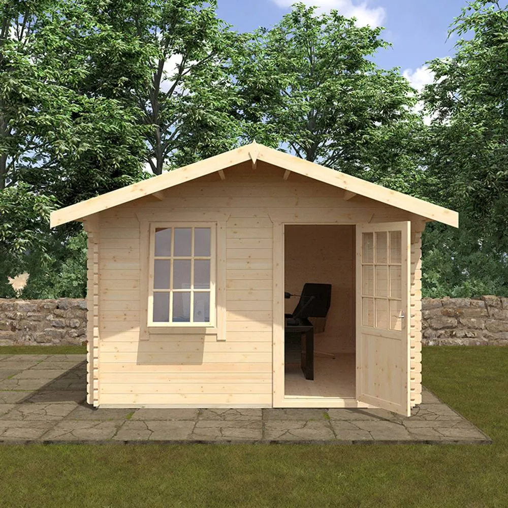Buttercup Farm 12x12w The Carrington Plus 44mm Cabin - L355 x W355 x H271.9 cm in Natural 5