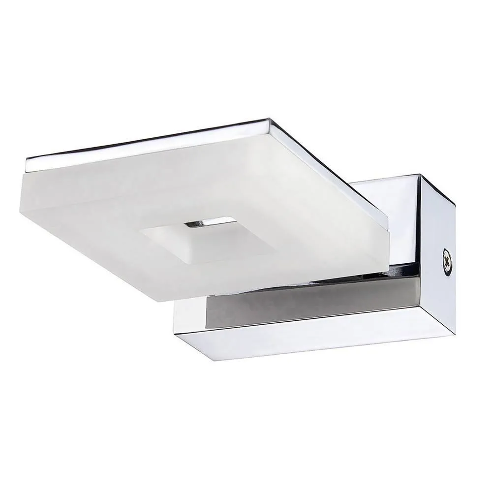 Netlighting Marc Wall Lamp 5W LED 3000K IP44 450lm Chrome Frosted Acrylic in Grey